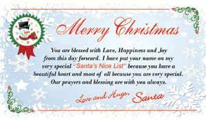 Santa Letter and  Nice Club Card Certificate